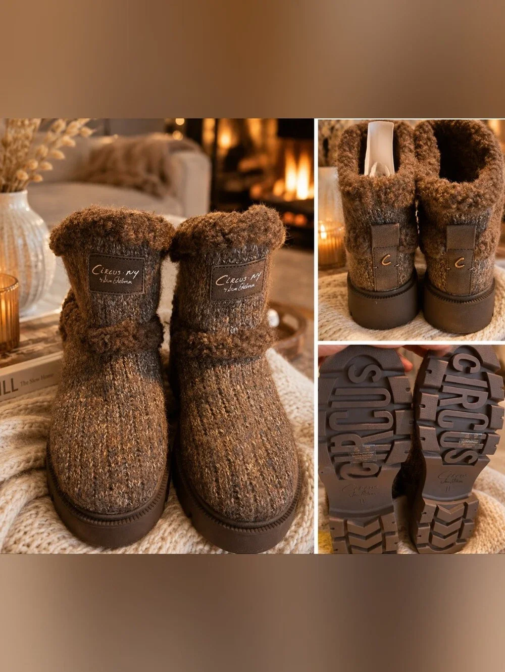 Circus by Sam Edelman Clare Cozy Knit Lug Sole Boots – NWOB – Women's Size 11